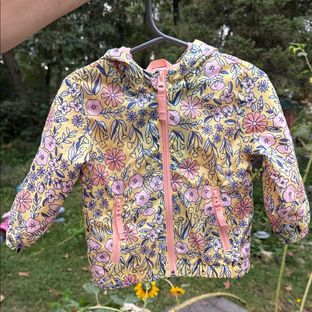 Cat & Jack Yellow and Pink Floral Jacket